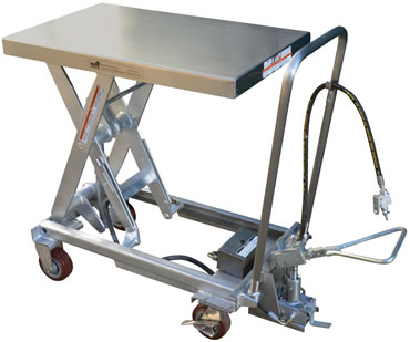 The Stainless Steel Air Hydraulic Cart Model No. AIR-1000-PSS